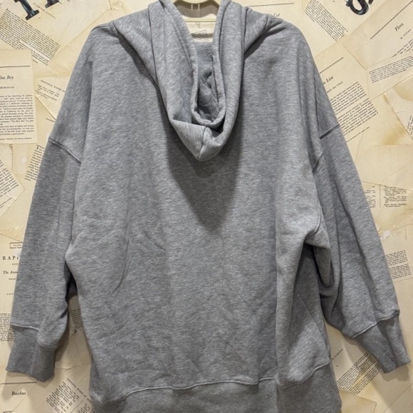 Free People Sprint To The Finish Zip Up Hoodie Ribbed Hem Pockets Slouchy - Picture 8 of 8